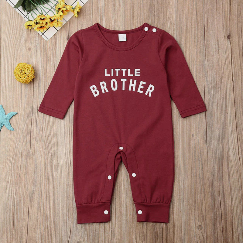 Pudcoco 2021 Newborn Baby Boy Long Sleeve Little Brother Romper Jumpsuit One-Piece Clothes