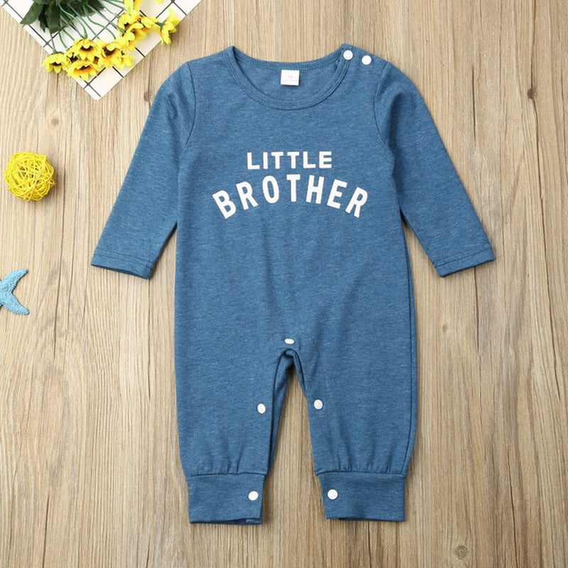 Pudcoco 2021 Newborn Baby Boy Long Sleeve Little Brother Romper Jumpsuit One-Piece Clothes