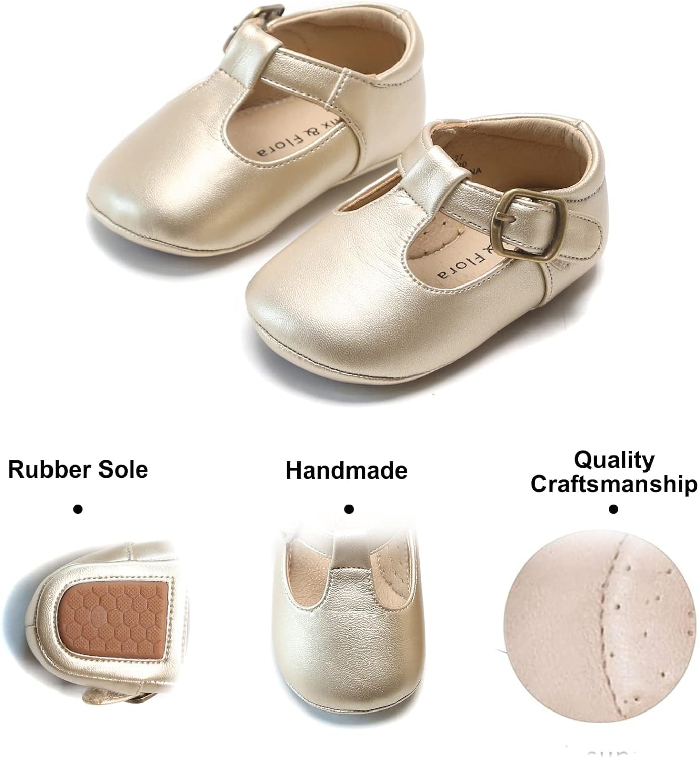 Soft Sole Leather Baby Shoes - Infant Baby Walking Shoes Moccasinss Rubber Sole Crib Shoes