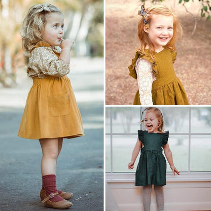Toddler Girl Casual Dress for Spring Girls Skrit with Pocket