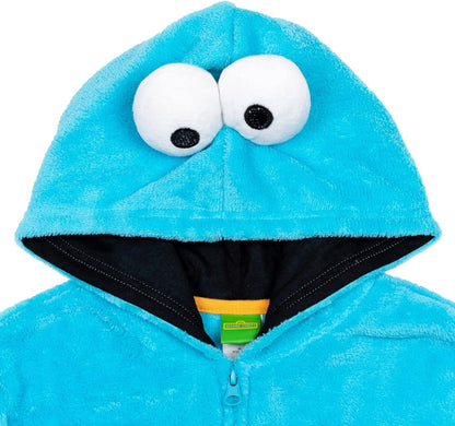 Elmo Cookie Monster Faux Fur Cosplay Zip-Up Hoodie with Pockets