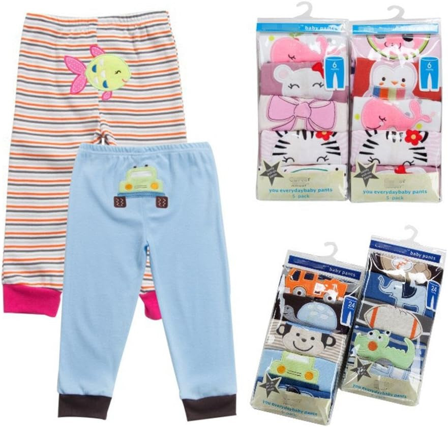 Unisex Baby Multi Pieces Newborn to Toddler Cotton Long Pants Shorts Gift Set Packs